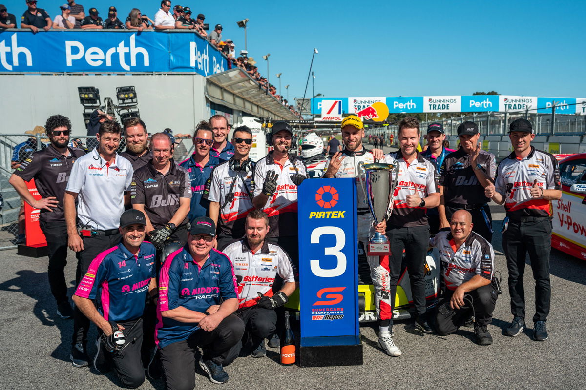 Perth podium relief for Heimgartner, BJR