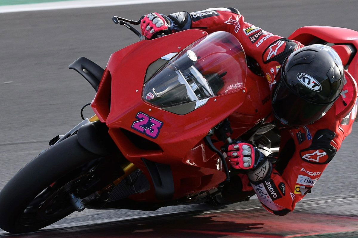 Bastianini rides Panigale ahead of MotoGP comeback