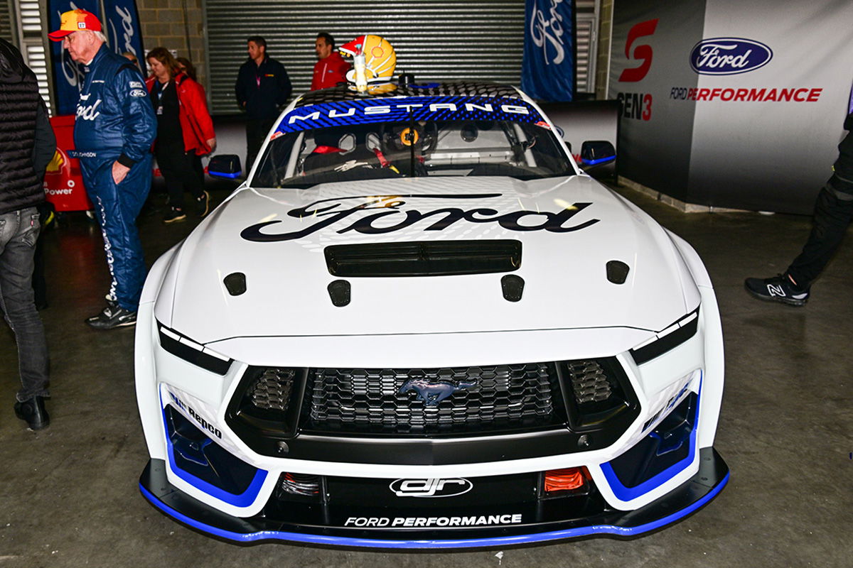 Dick Johnson turns first laps in Gen3 Ford Mustang at Bathurst