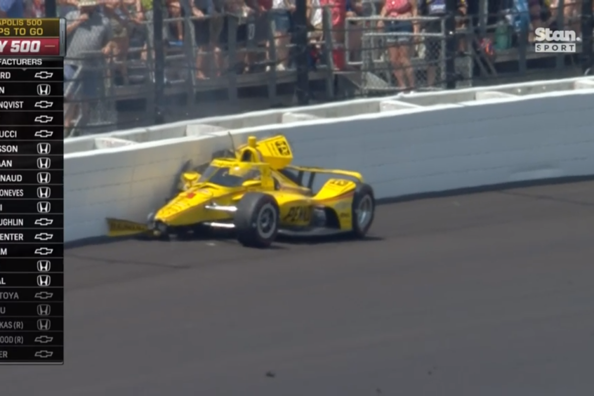 McLaughlin crashes out of Indy 500