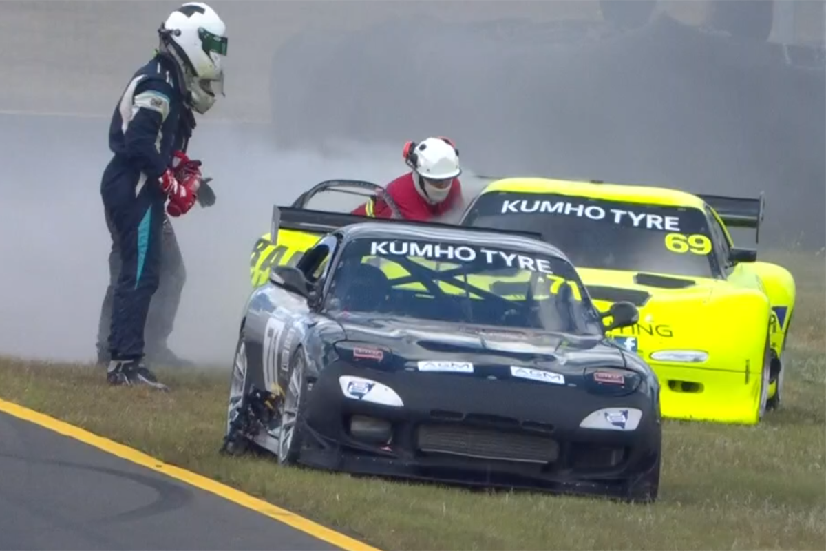 Sports Sedan racer thankful after Sydney fireball