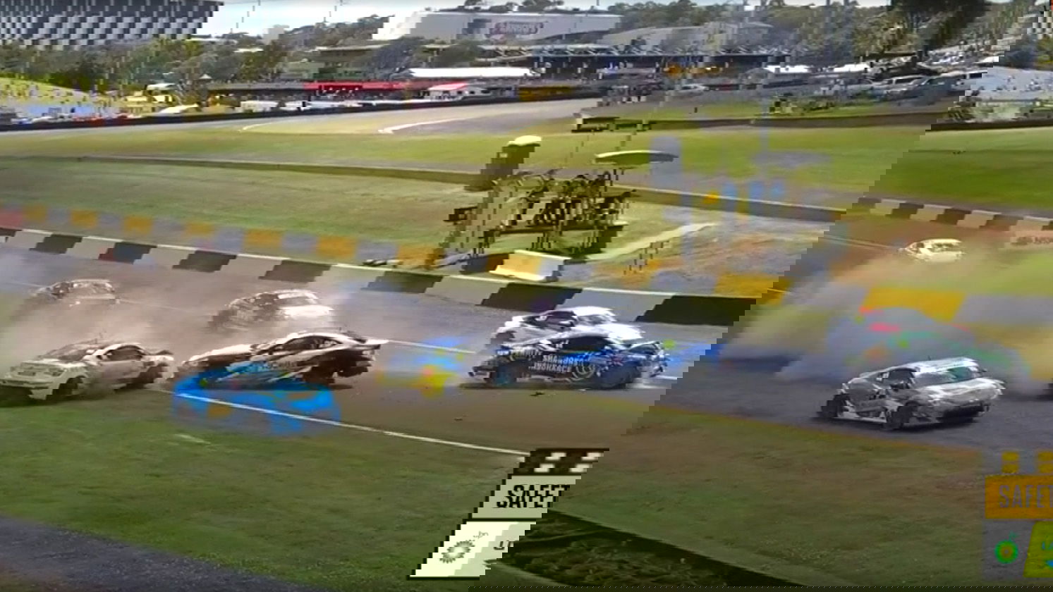 Multi-car crash ends Toyota 86 race abruptly