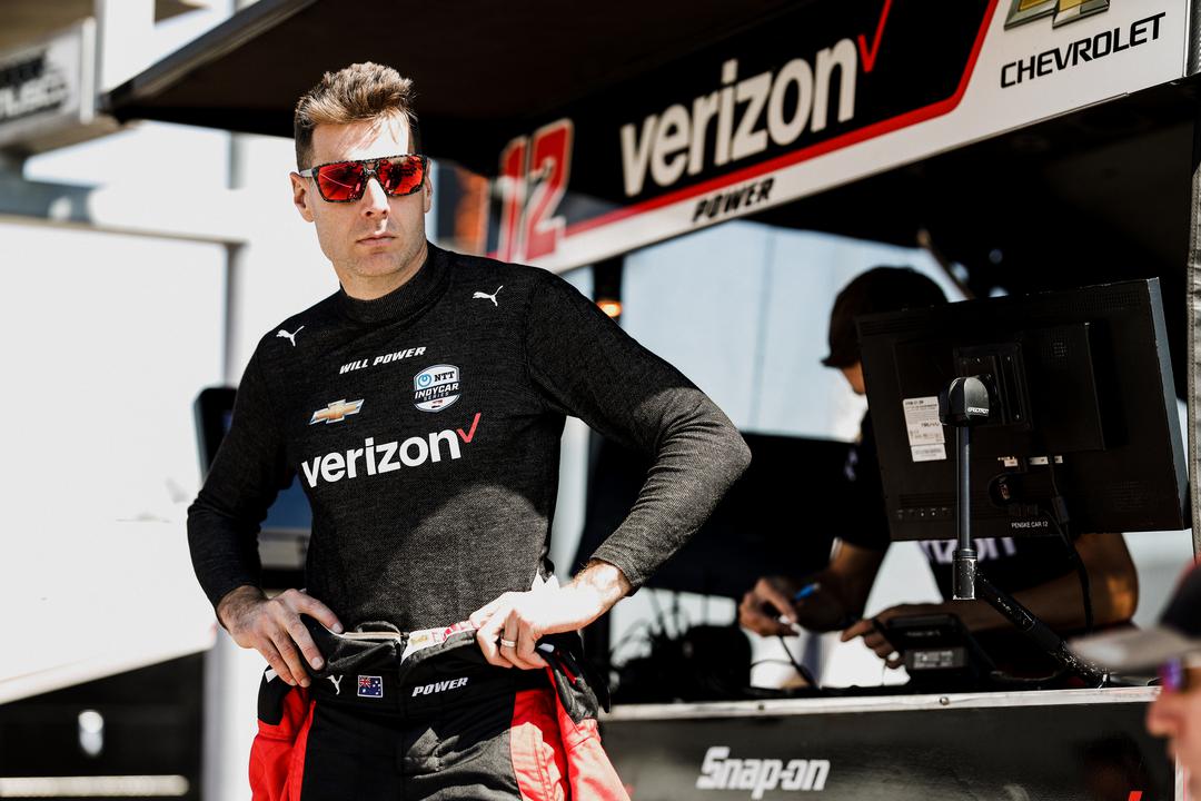 Power arriving at Portland IndyCar event with transformed car