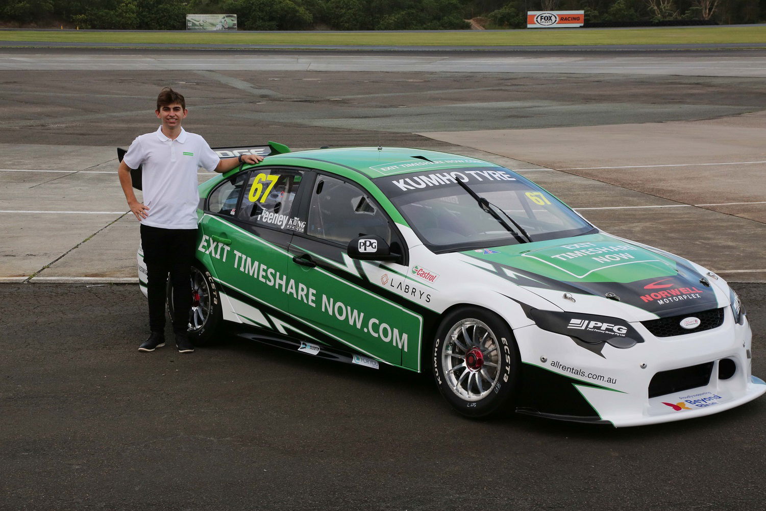 Broc Feeney with the Paul Morris Motorsport FG Falcon which he will drive in the Super3 Series