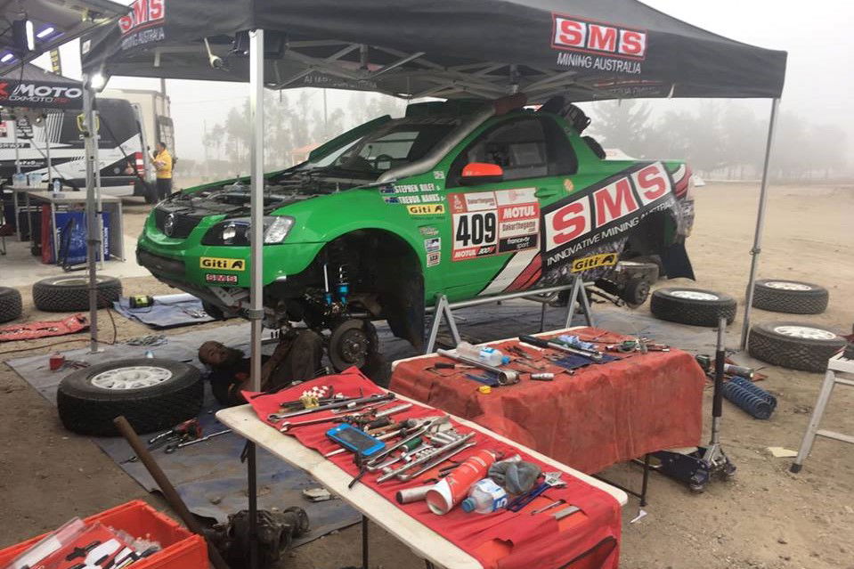 The Holden at the bivouac before leaving for Stage 4 pic: Team Facebook page