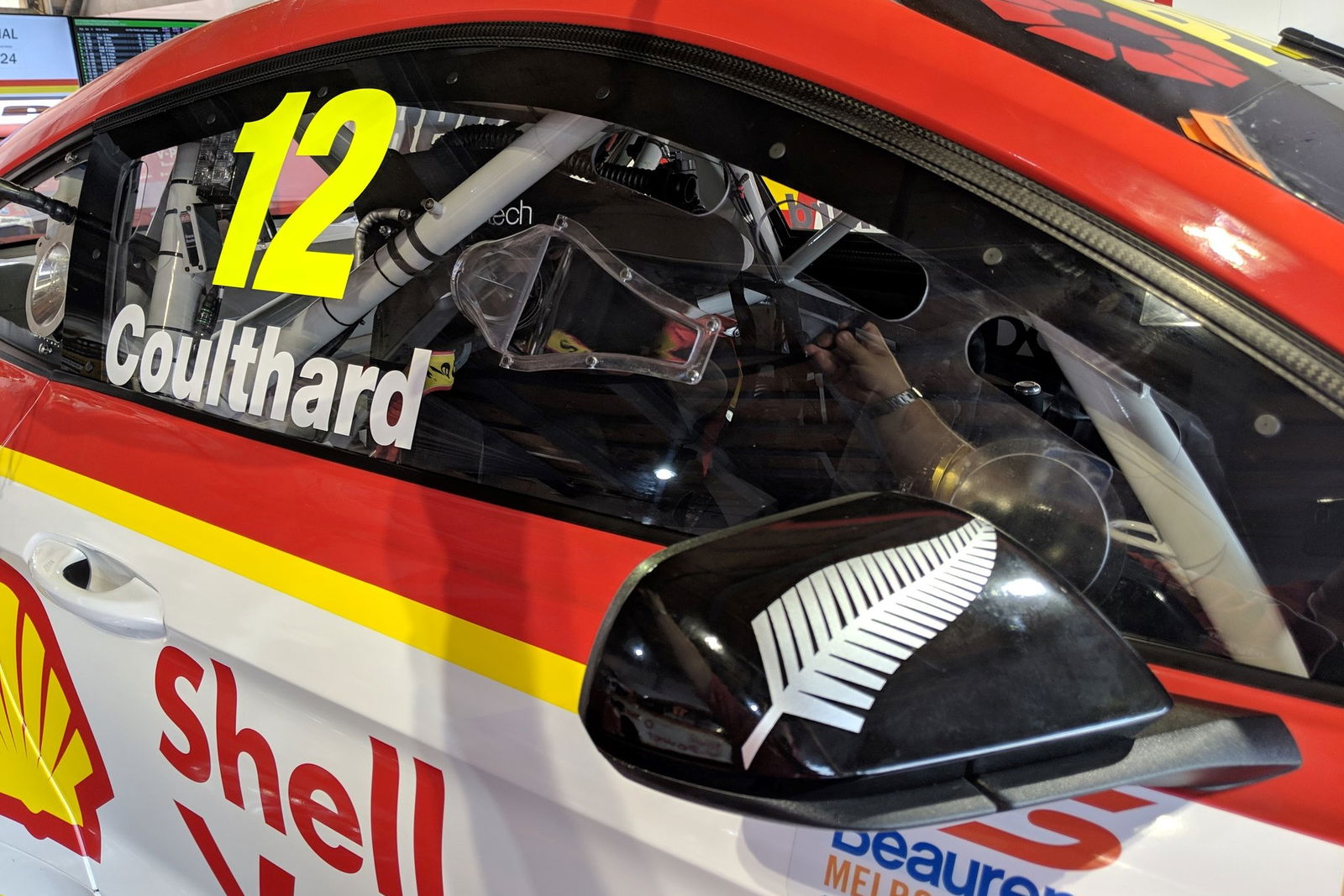 The mirrors on the DJR Team Penske Mustangs will carry silver ferns