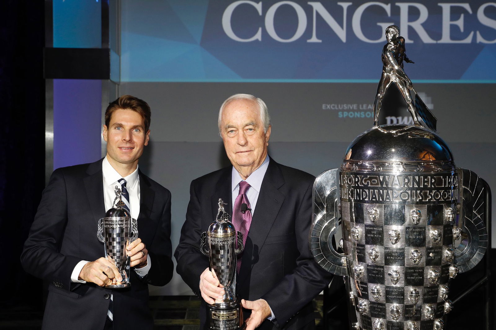 Will Power and Roger Penske with their trophies pic: Will Power Twitter