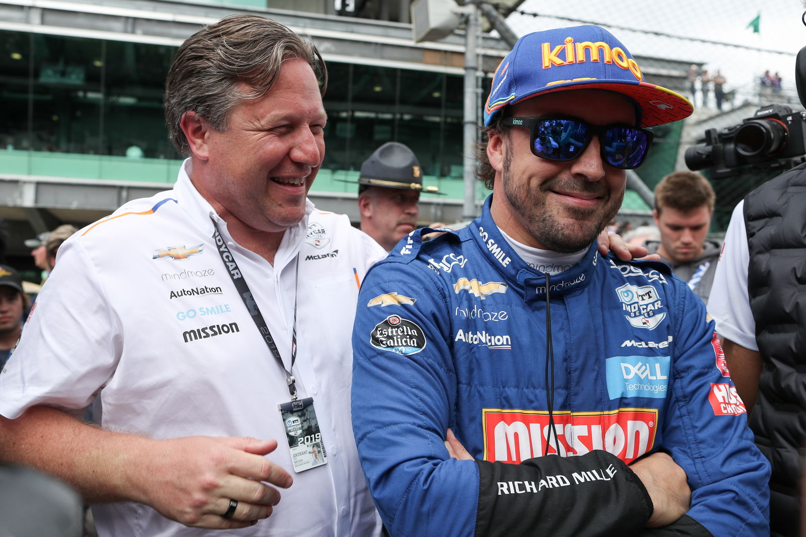 Zak Brown and Fernando Alonso at this year's Indianapolis 500