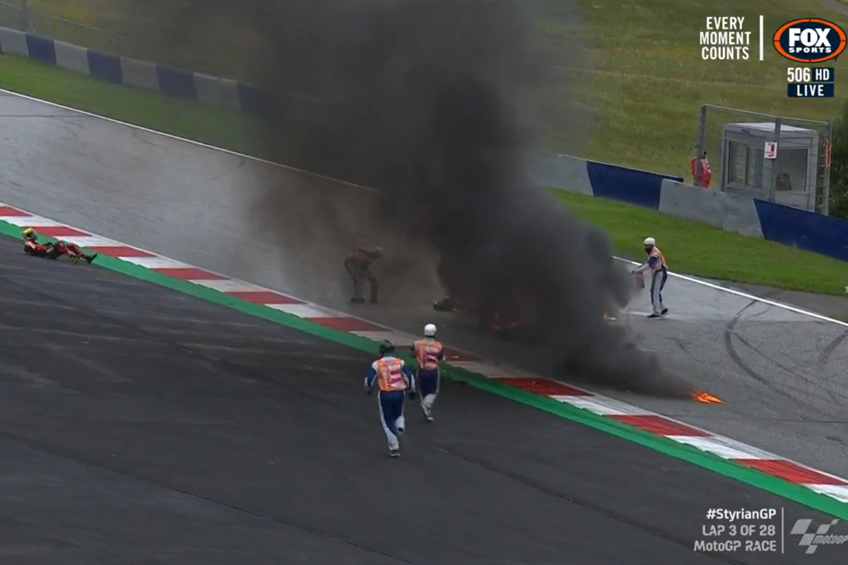 Successful surgery for Savadori after fiery MotoGP crash