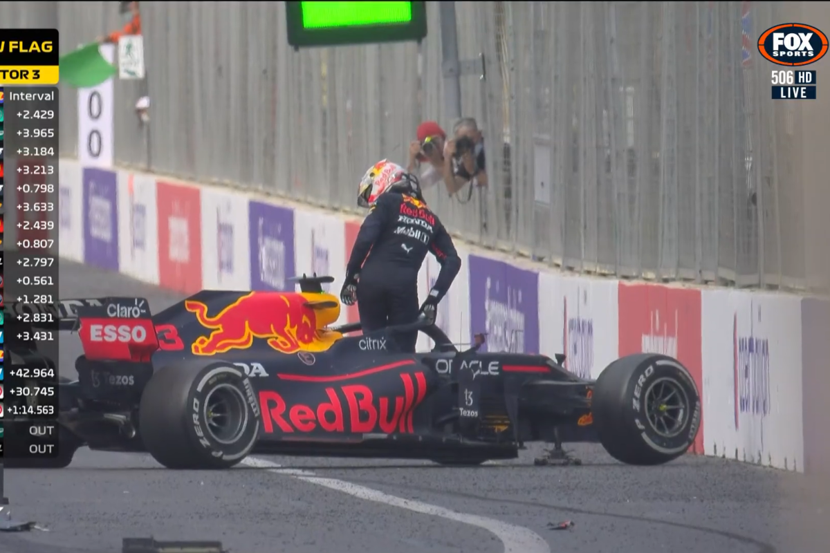 Heavy Verstappen crash triggers late red flag