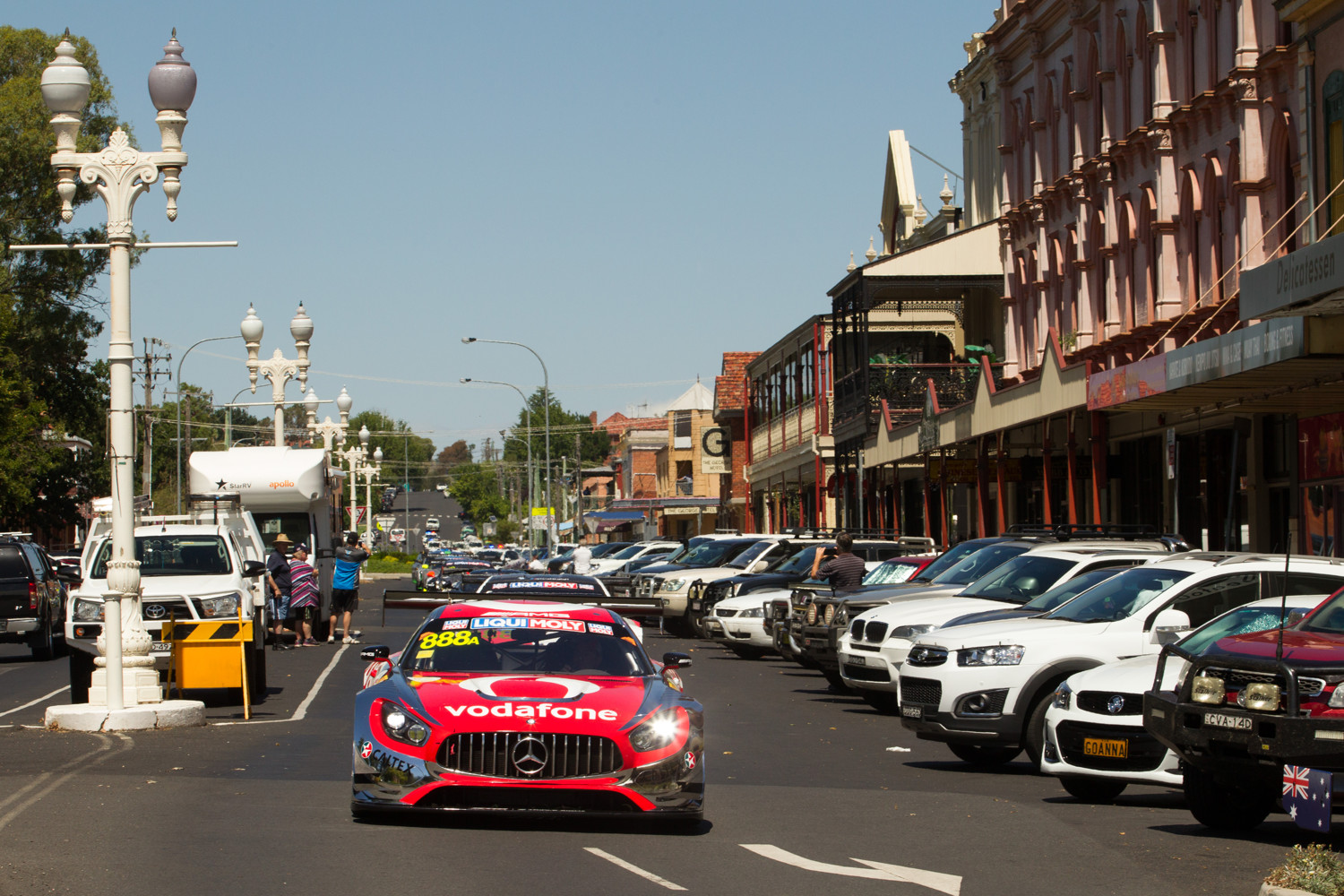 The 888 Mercedes-AMG Team Vodafone Mercedes-AMG GT3 during the Town to Track parade
