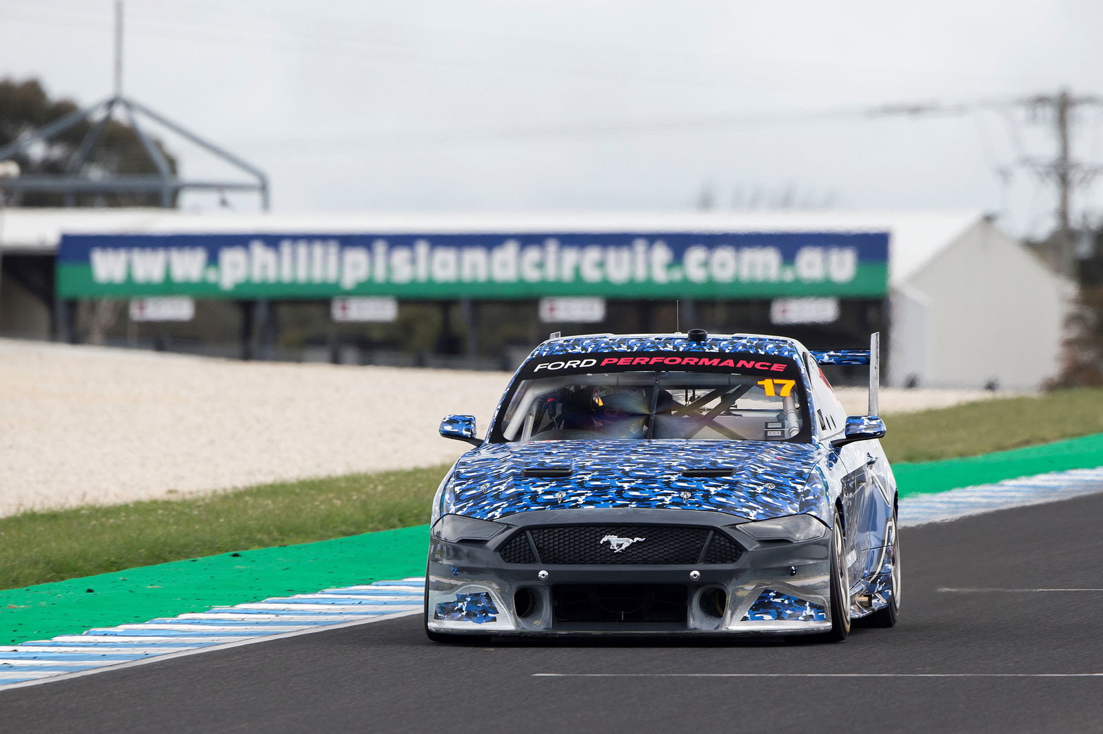 The Mustang Supercar during aerodynamic testing at Phillip Island last November