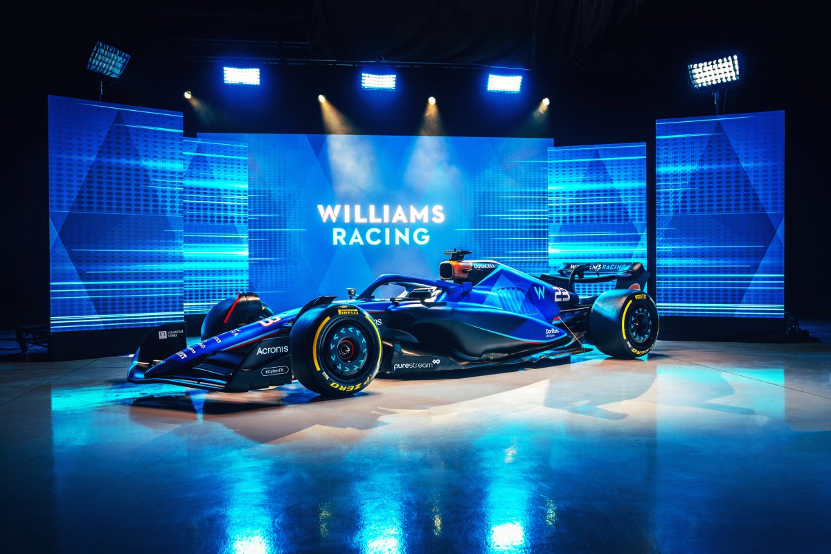 The 2023 Williams Racing FW45 F1 car||||||||||||||||||Gulf logo on the Williams FW45|