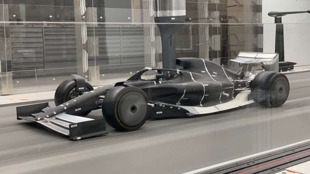 An artist's impression of a 2021-spec Formula 1 car