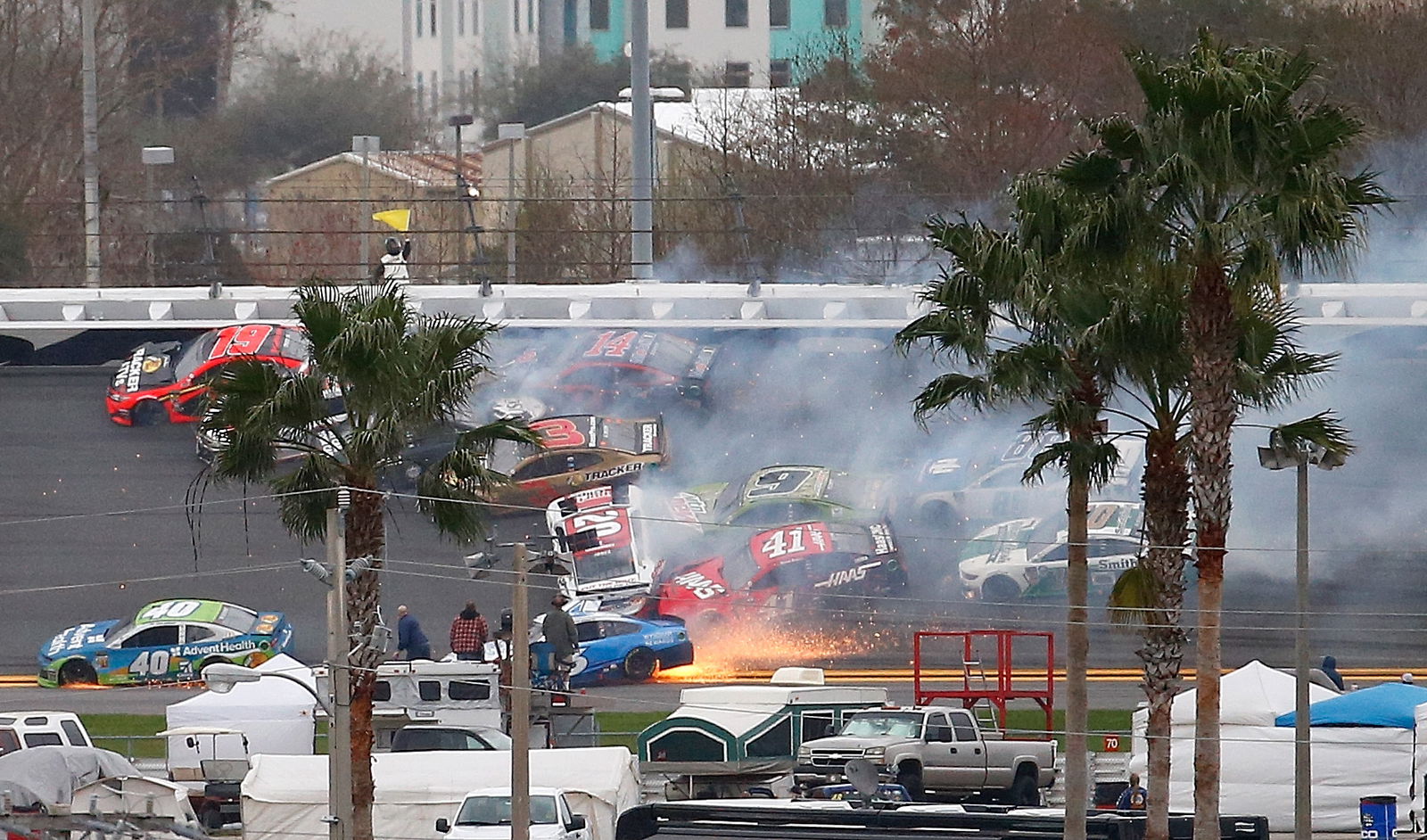 The late wreck caused by Jimmie Johnson