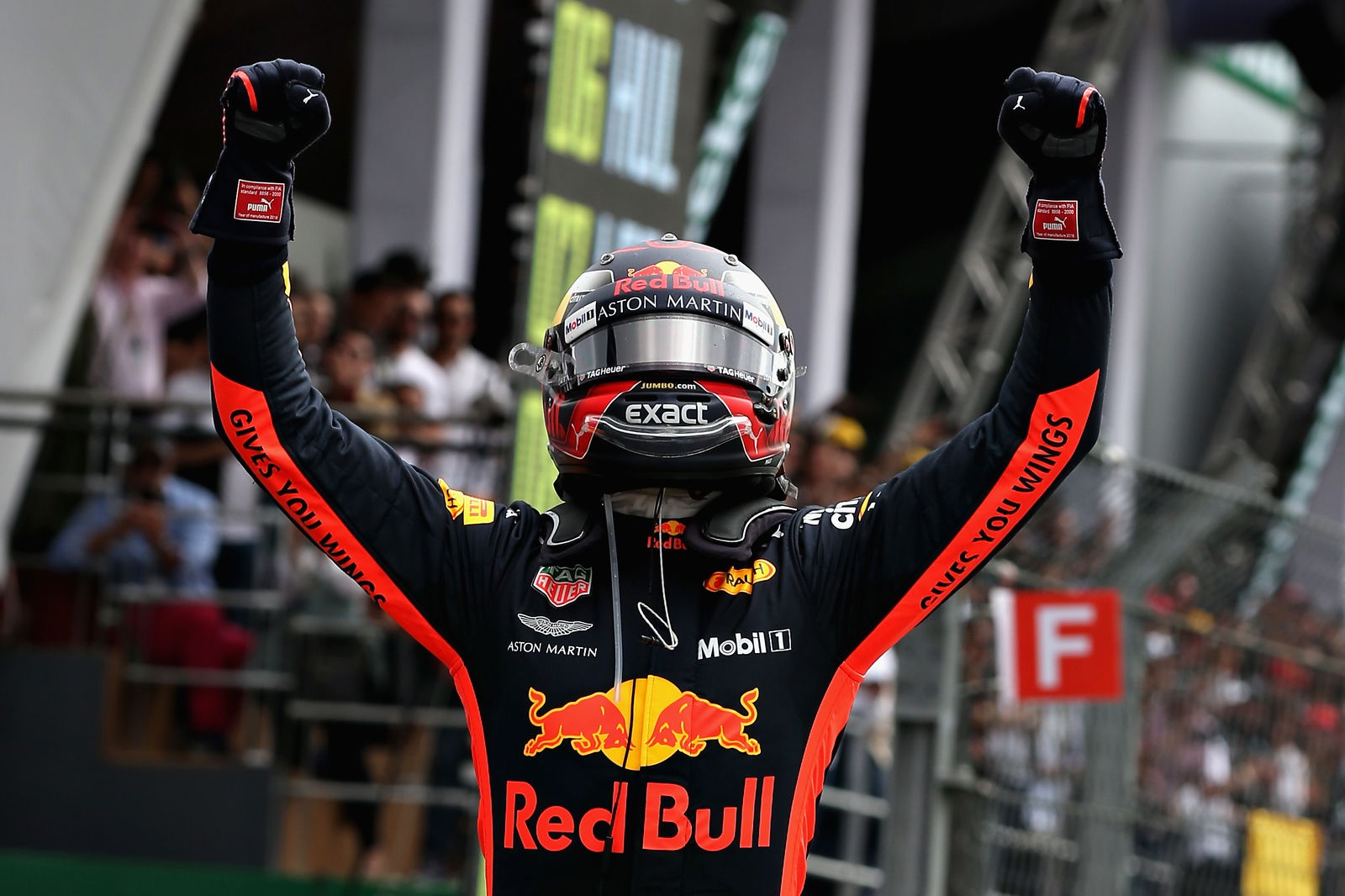 Max Verstappen after winning last year's Mexican Grand Prix