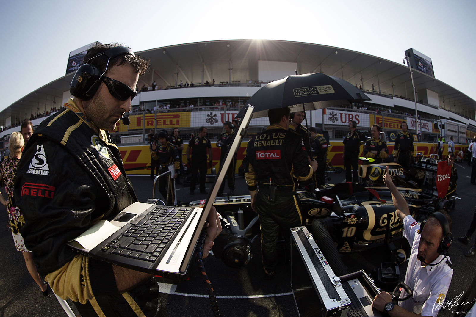 Chris Papadopoulos on the starting grid before the 2011 Japanese Grand Prix