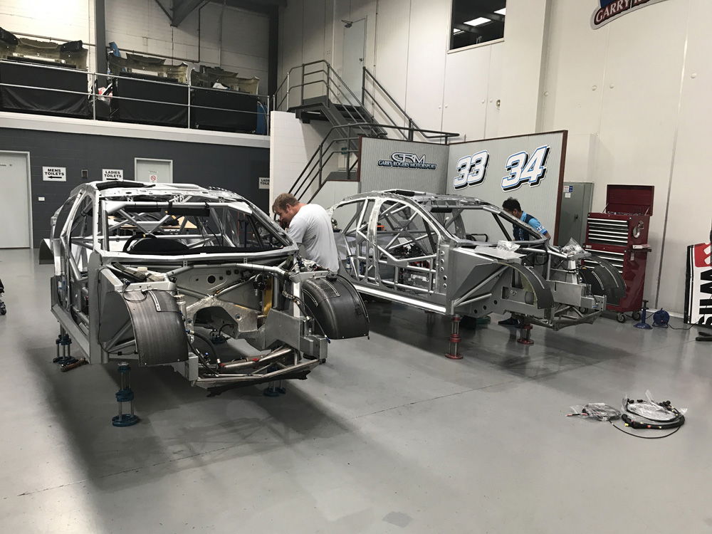 GRM's two Holden Commodore ZB chassis|