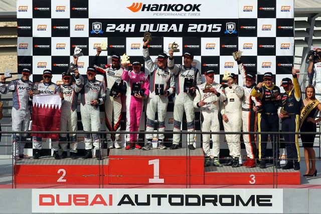 MARC Cars celebrate Dubai 24 class win