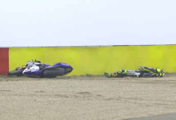 Valentino Rossi knocked out in Aragon crash