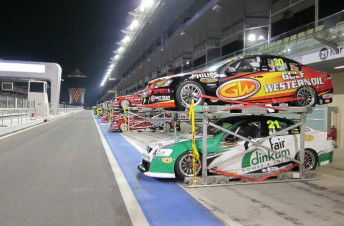 V8 Supercars arrive at Yas Marina Circuit