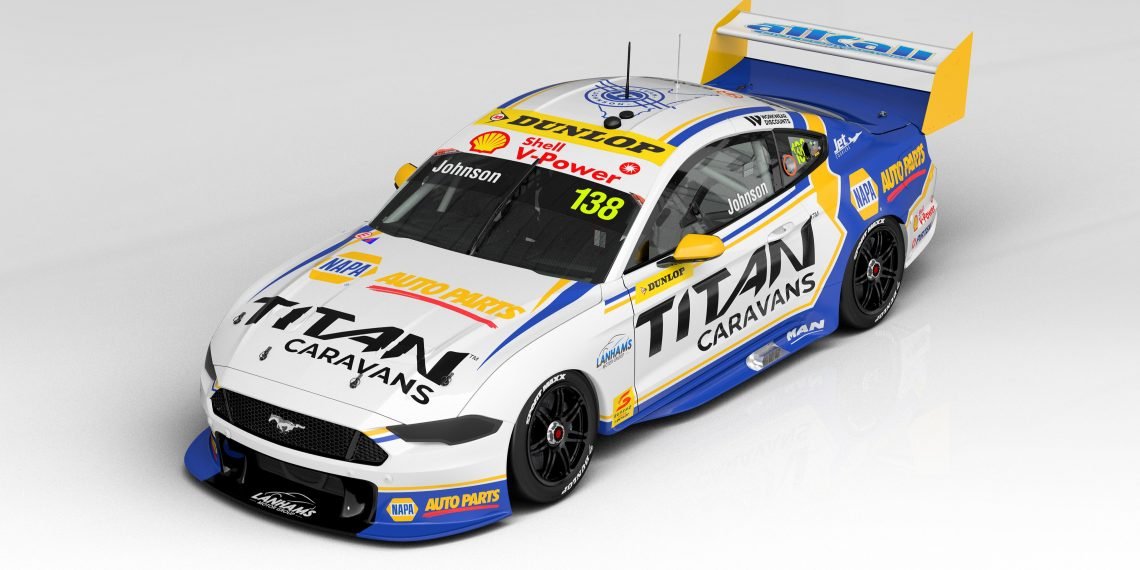 A render of Jett Johnson's Super2 Mustang bearing #138 in honour of his late uncle. Image: Supplied