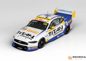 A render of Jett Johnson's Super2 Mustang bearing #138 in honour of his late uncle. Image: Supplied