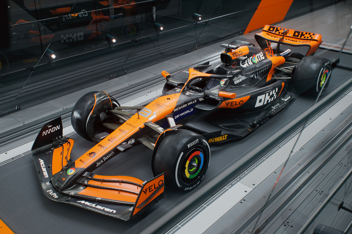 A first look at the 2024 McLaren F1 livery. Image: McLaren Racing