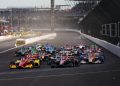 The start of the Indianapolis Grand Prix at the Indianapolis Motor Speedway road course.