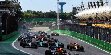 Max Verstappen (NLD) Red Bull Racing RB19 leads at the start of the race as Alexander Albon (THA) Williams Racing FW45 and Kevin Magnussen (DEN) Haas VF-23 crash.
05.11.2023. Formula 1 World Championship, Rd 21, Brazilian Grand Prix, Sao Paulo, Brazil, Race Day.
- www.xpbimages.com, EMail: requests@xpbimages.com © Copyright: Charniaux / XPB Images