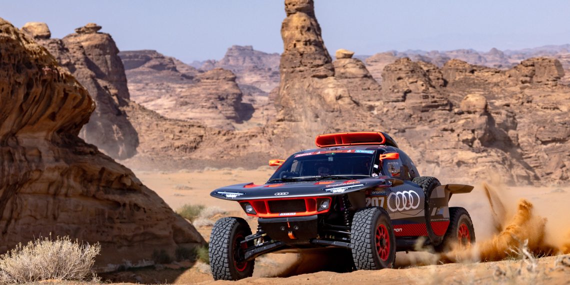 207 EKSTROM Mattias (swe), BERGKVIST Emil (swe), Team Audi Sport, Audi RS Q E-Tron E2, FIA Ultimate, aFIA W2RC, ction during the Prologue of the Dakar 2024 on January 5, 2024 in Al-Ula, Saudi Arabia