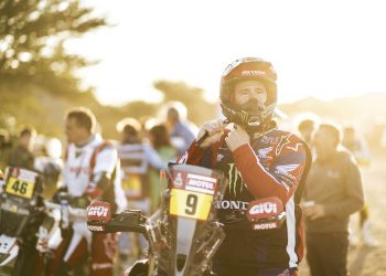 BRABEC Ricky (usa), Monster Energy Honda Team, Honda, Moto, FIM W2RC, portrait during the Stage 7 of the Dakar 2024 on January 14, 2024 between Riyadh and Al Duwadimi, Saudi Arabia