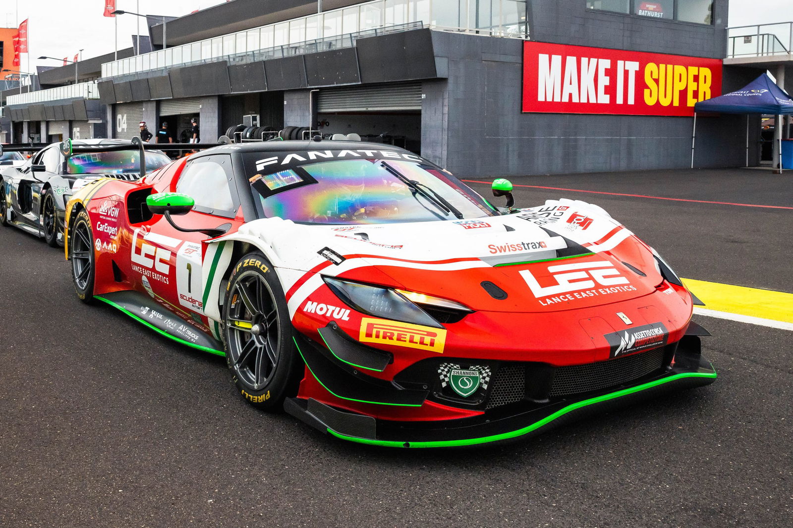 The #1 Arise Racing Ferrari 296 of Chaz Mostert and Liam Talbot.