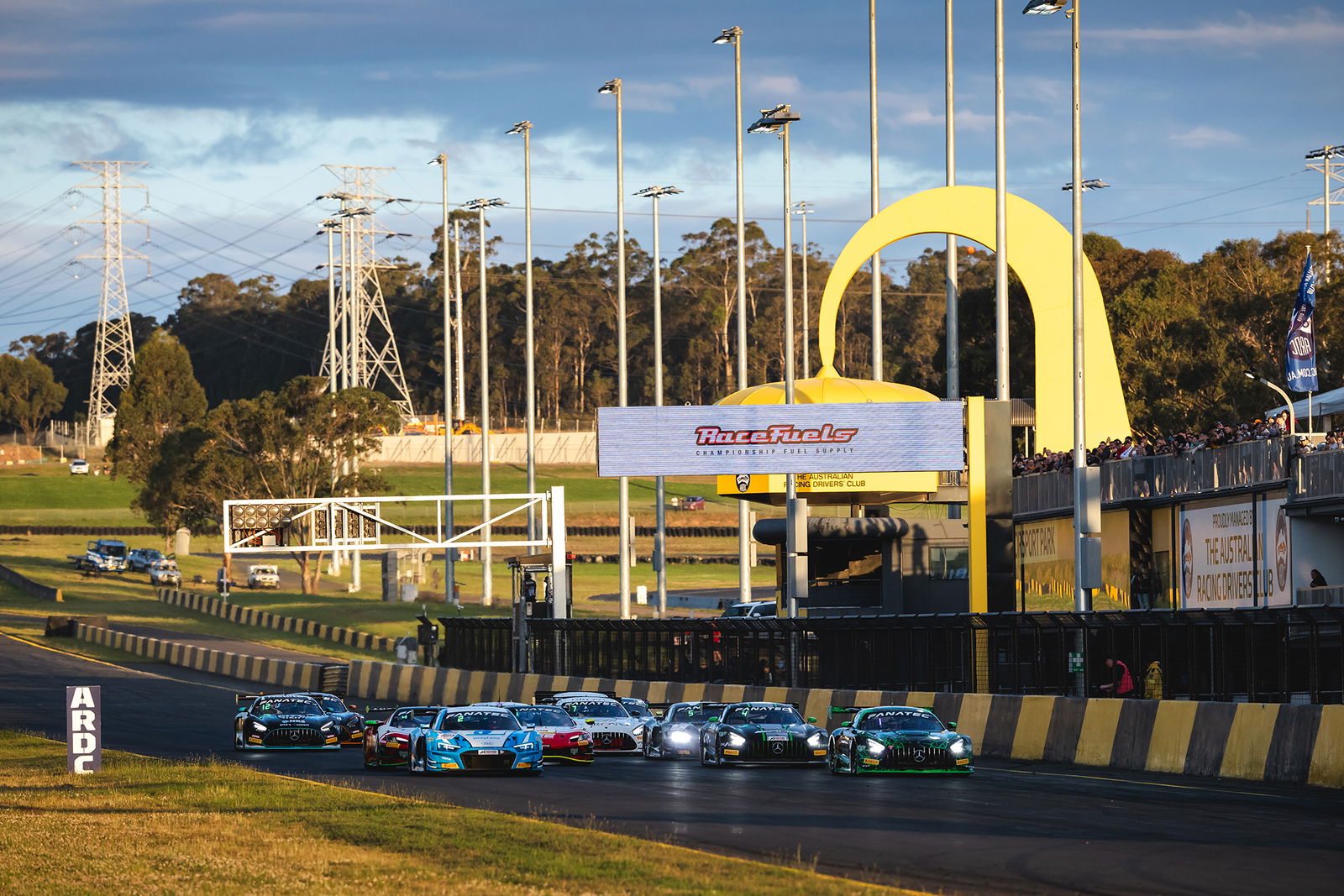 The start of the three-hour Fanatec GT World Endurance Championship Powered by AWS race at Sydney Motorsport Park.