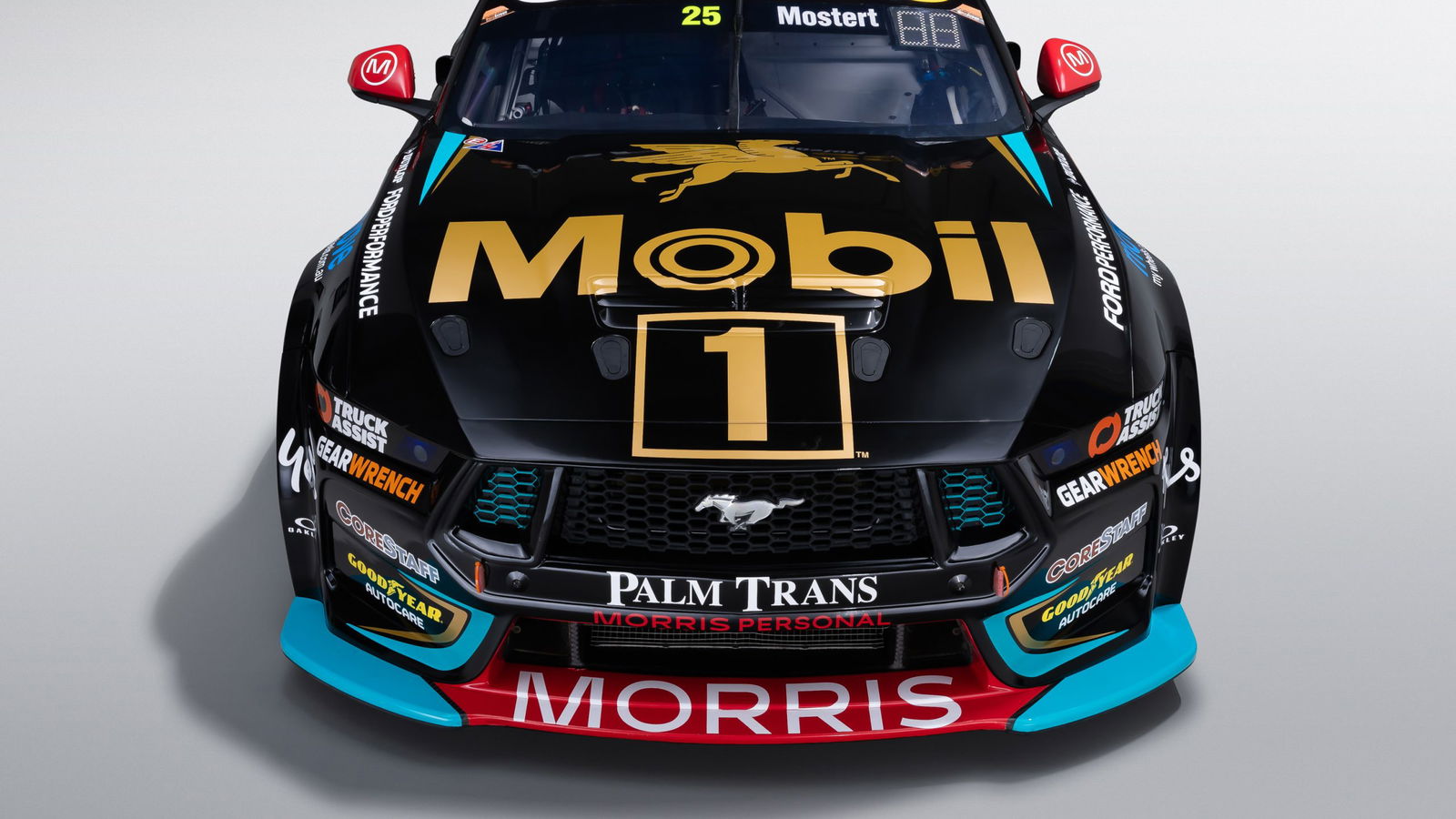 Chaz Mostert's #25 Ford Mustang sporting the Mobil 1 Pegasus. 