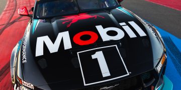 The #2 Mobil 1 Optus Racing Ford Mustang of Chaz Mostert.