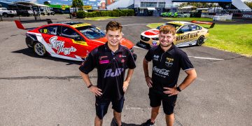 Elliott Cleary (left) and Cody Gillis (right) with their BJR Super2 machines. Image: Supplied