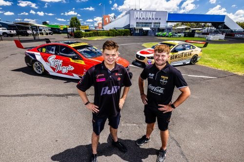 Elliott Cleary (left) and Cody Gillis (right) with their BJR Super2 machines. Image: Supplied