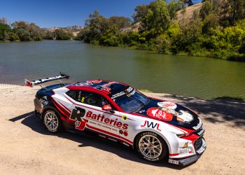 The new-look R&J Batteries BJR Camaro which Andre Heimgartner will drive in the 2024 Supercars Championship. Image: Supplied