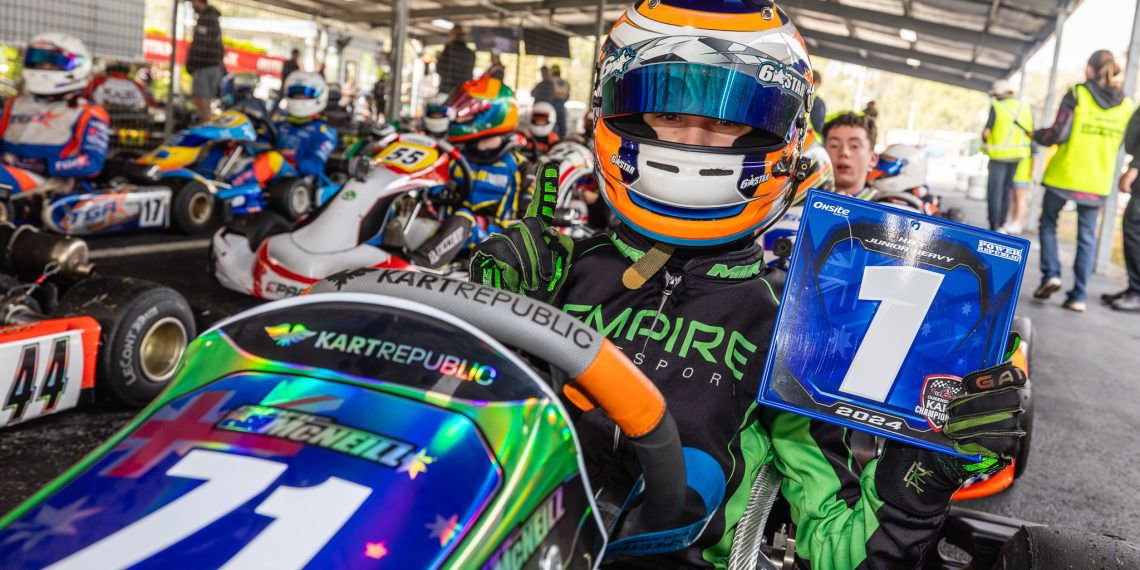 Isaac McNeill doubled up with #1 at the Queensland Kart Championship (PIC: Pace Images)