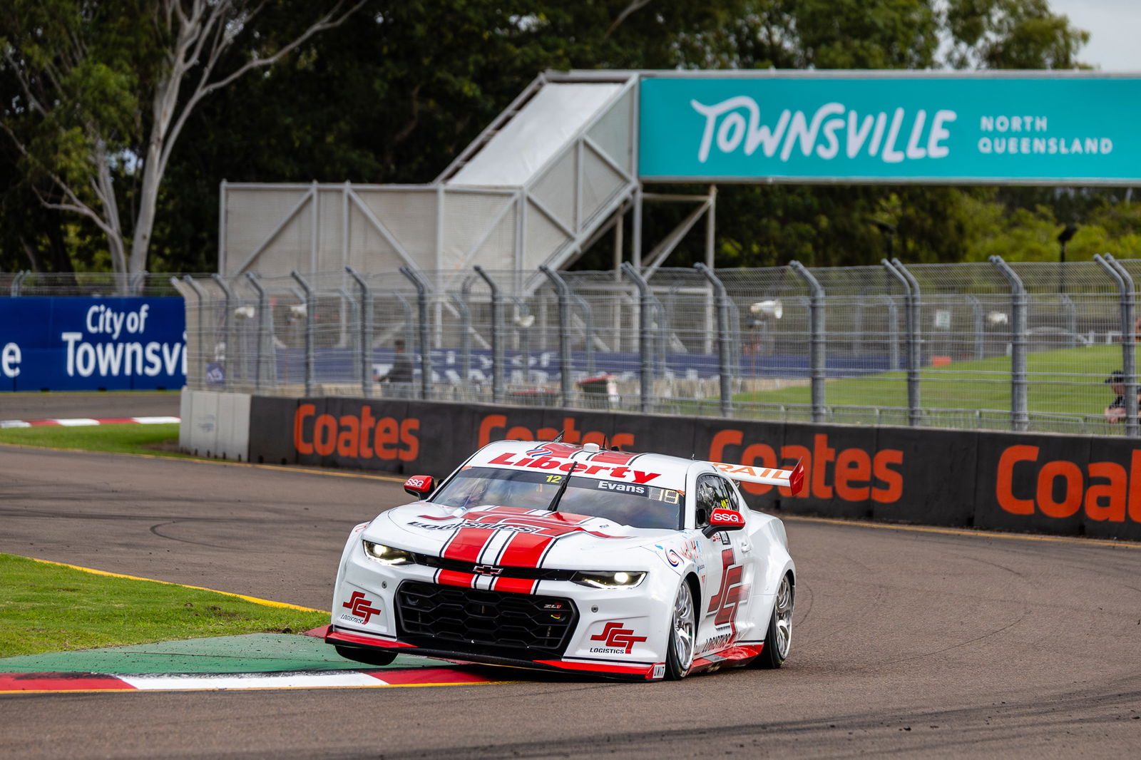 The #12 Brad Jones Racing Chevrolet Camaro driven by Jaxon Evans.