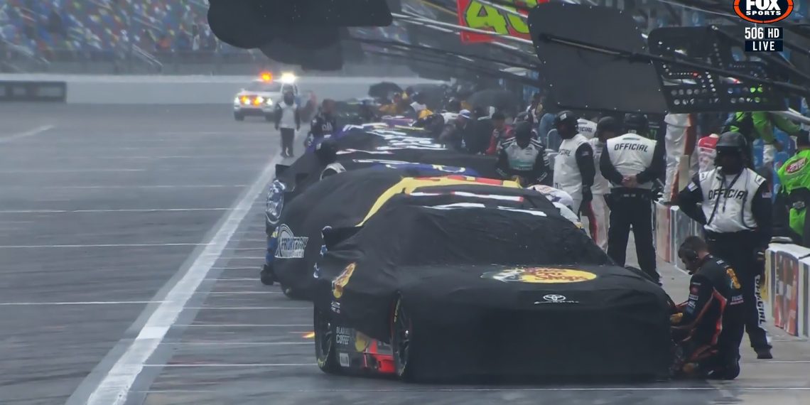 Car covers went on just 11 laps into the 2025 Daytona 500.