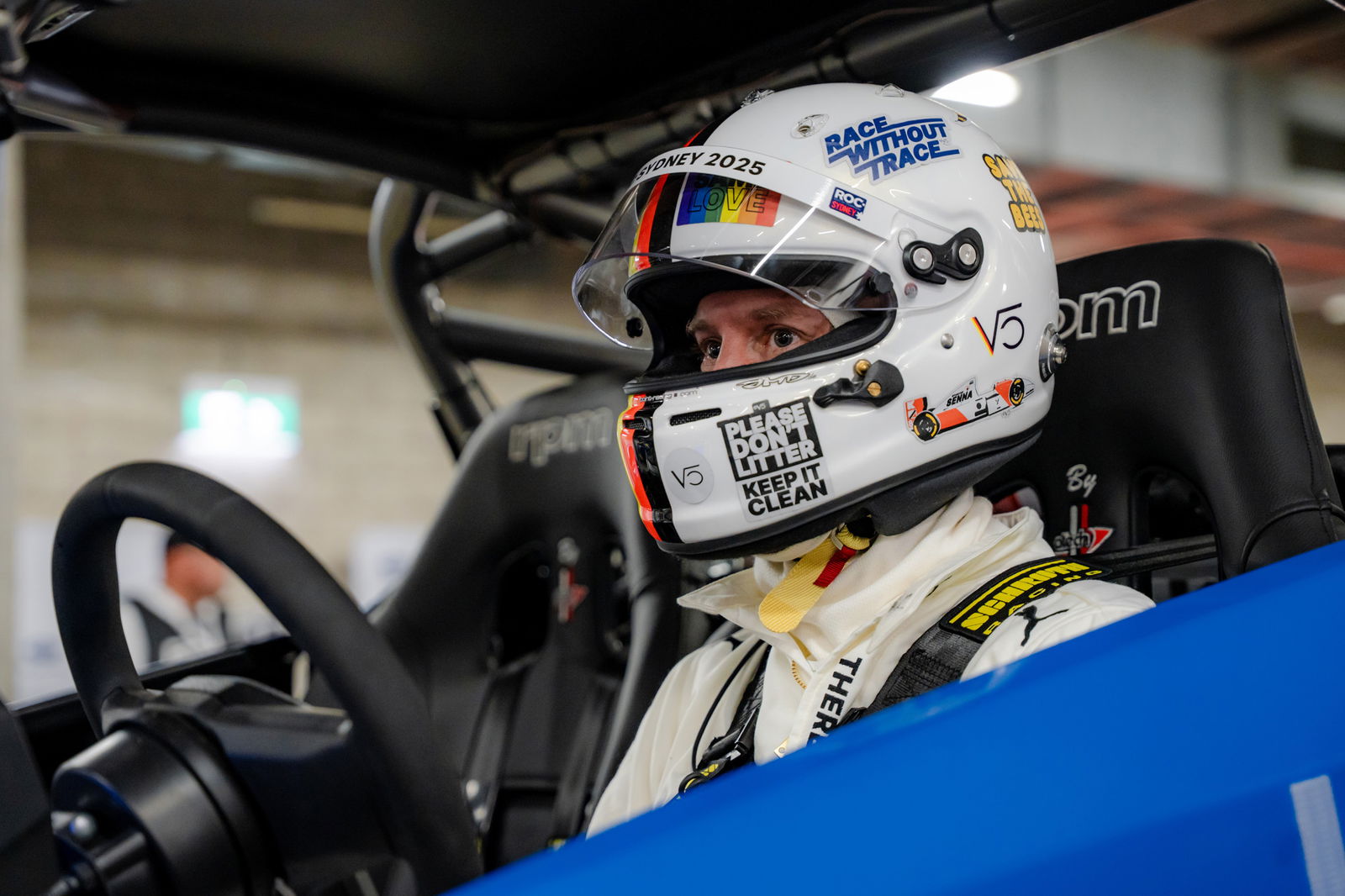 Sebastian Vettel at the Sydney Race of Champions.
