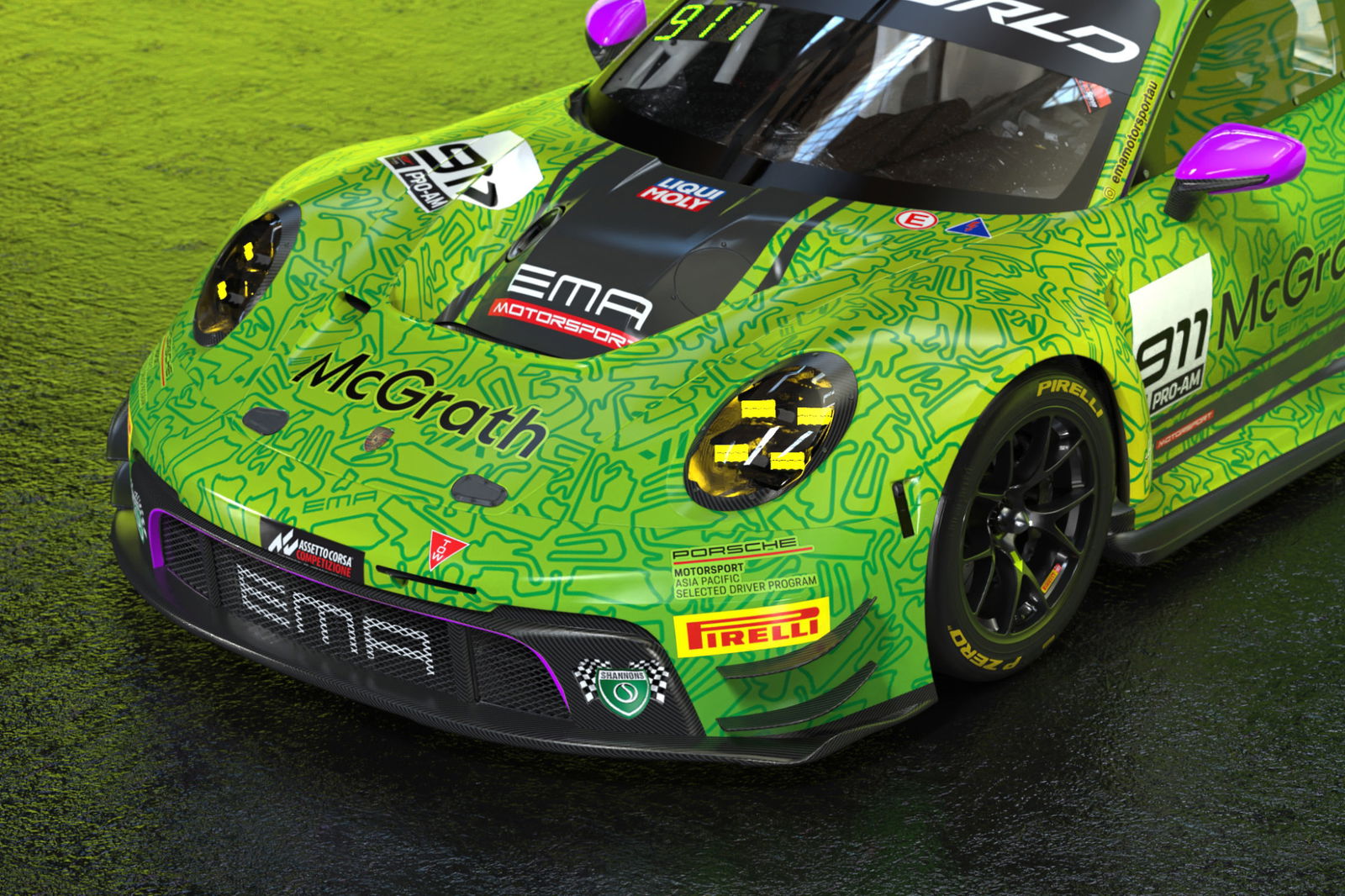 Australian-themed ‘Grello’ livery for Porsche ace
