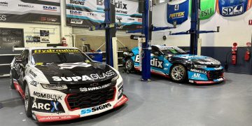 The two MSR Camaros back at the team's Yatala HQ.