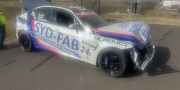 The crashed #24 BMW. Image: Garry O'Brien