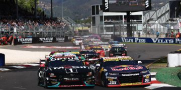 A VAILO screen towers over the Adelaide 500 field.