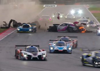 Marta Garcia crashed during the Michelin Le Mans Cup race at Circuit de Barcelona-Catalunya.