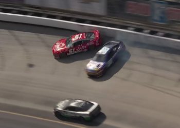 Shane van Gisbergen spun on Lap 177 of the NASCAR Cup Series race at Bristol Motor Speedway.