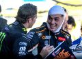Ryan Wood celebrates after claiming third in Race 8 of the Repco Supercars Championship at the ITM Taupo Super440.